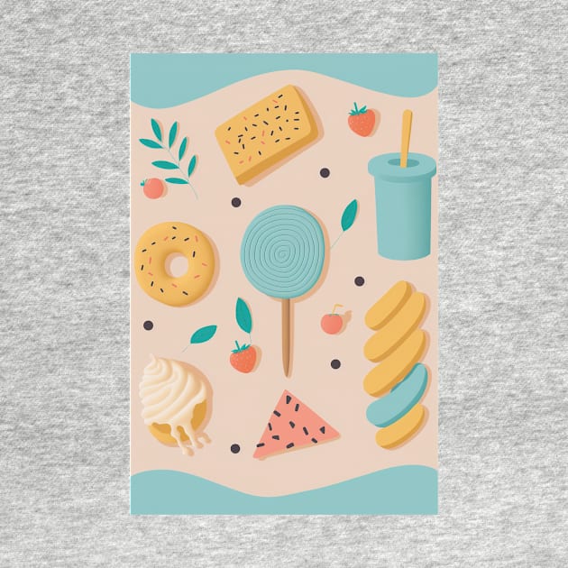 Sugary Sweet Treats - Pastel Colored Pattern by JensenArtCo